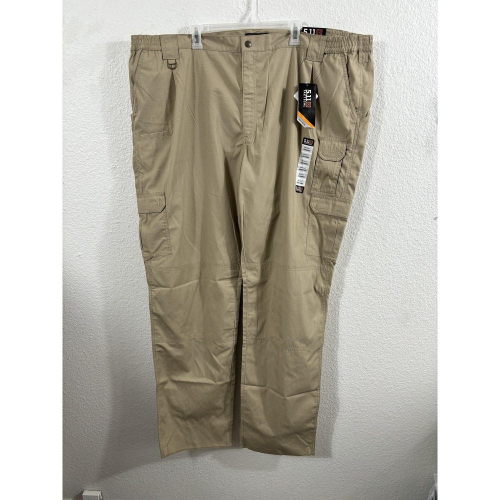 5.11 Tactical Taclite Pro Pants Mens 54‎ TDU Khaki Ripstop Cargo Unhemmed D-Ring